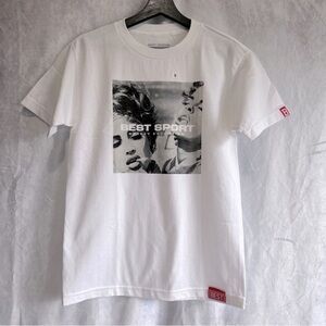 BREEZY Excursion BEST SPORT Crew Neck White Graphic Tee Shirt Women Size S NWT